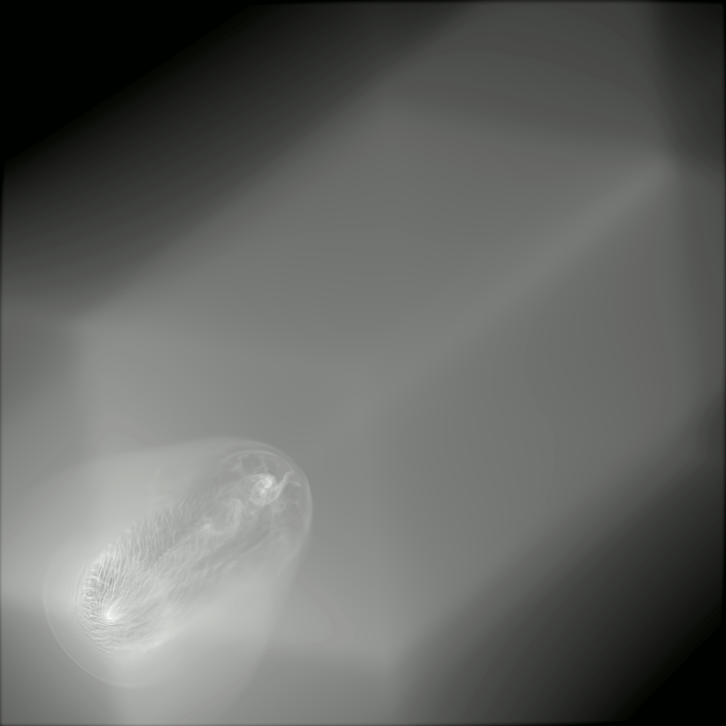 Shape rendering of high resolution 3D jet simulation