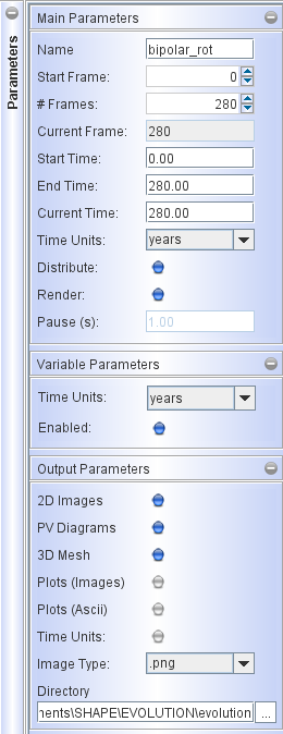 animation parameter panel