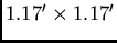 $1.17' \times 1.17'$