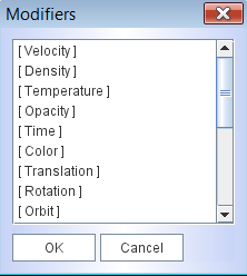 modifier selection dialog