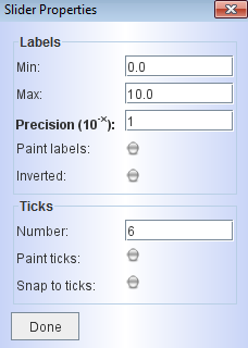 slider parameter dialog